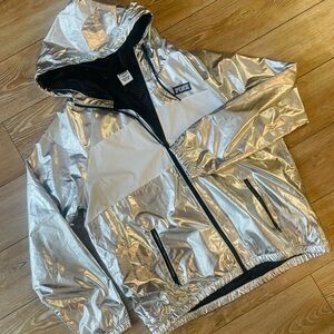 Victoria's Secret Retired Anorak Jacket Full-Zip Hoodie Triumph White & Silver